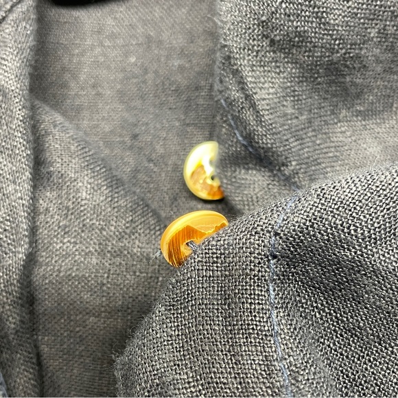 Marisa & Marie Romper Womens Small Blue Linen Half Button Coastal Vacation Beach - Picture 13 of 16